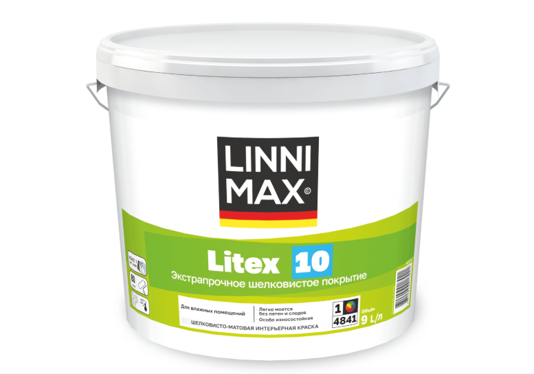 Краска водно-дисперсионная для внутренних работ LINNIMAX Litex 10 / ЛИННИМАКС Литекс 10