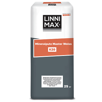 Состав декоративный штукатурный LINNIMAX Mineralputz Master Weiss / Минералпутц Мастер Вайс (R20, 25 кг)