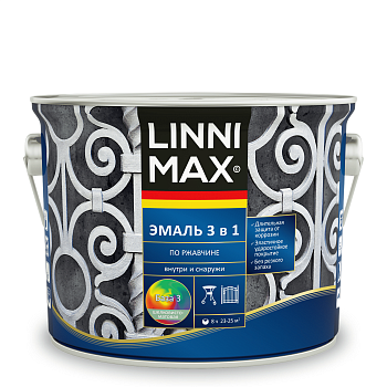 Эмаль алкидно-уретановая по ржавчине 3 в 1 LINNIMAX / ЛИННИМАКС (0,69 л)