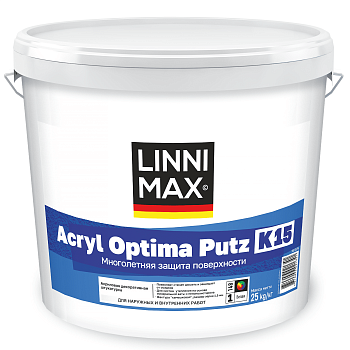 Штукатурка декоративная акриловая для внутренних и наружных работ LINNIMAX Acryl Master Putz (K15, База 1, 25 кг)