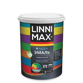 Эмаль акриловая универсальная LINNIMAX / ЛИННИМАКС Аква (Шелковисто-матовая, 0,85 л)