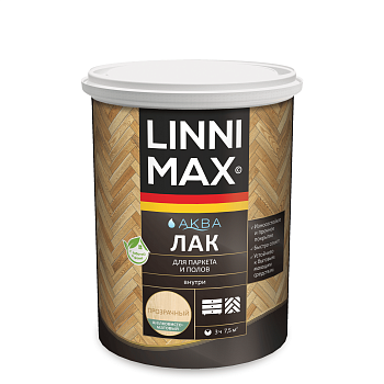 Лак акриловый для паркета и полов LINNIMAX / ЛИННИМАКС Аква Лак (глянцевый 0,9 л)