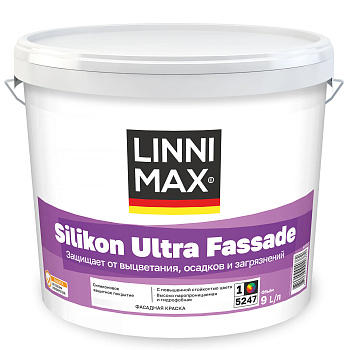 Краска силиконовая для наружных работ LINNIMAX Silikon Ultra Fassade/ЛИННИМАКС Силикон Ультра Фасад (2,35 л)
