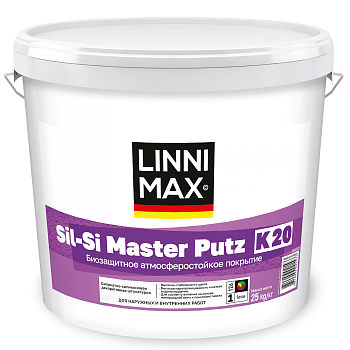 Штукатурка декоративная силикатно-силиконовая для внутр. и наруж. работ LINNIMAX Sil Si Master Putz (R20, База 1, 25 кг)