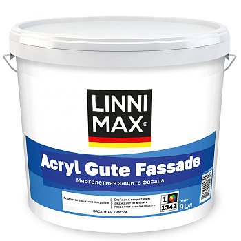 Краска водно-дисперсионная для наружных работ LINNIMAX Acryl Gute Fassade / Акрил Гуте Фассаде (11 л)
